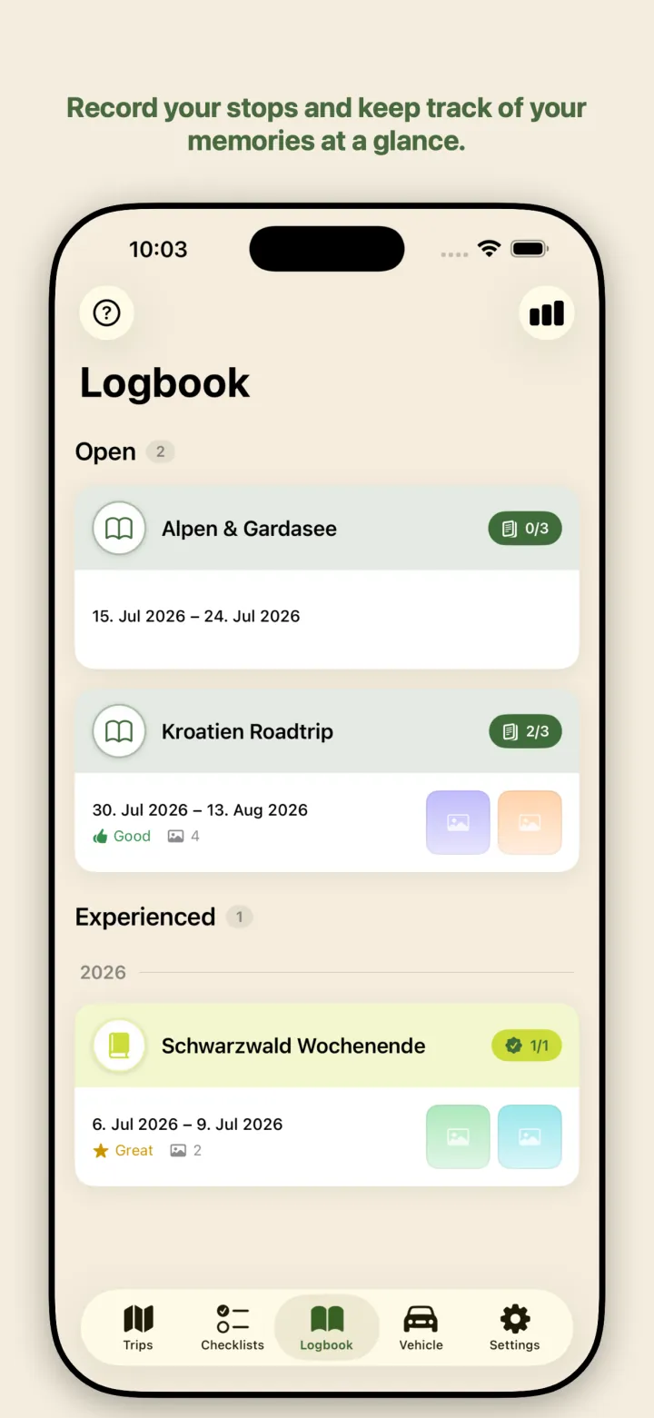 Logbook and memories