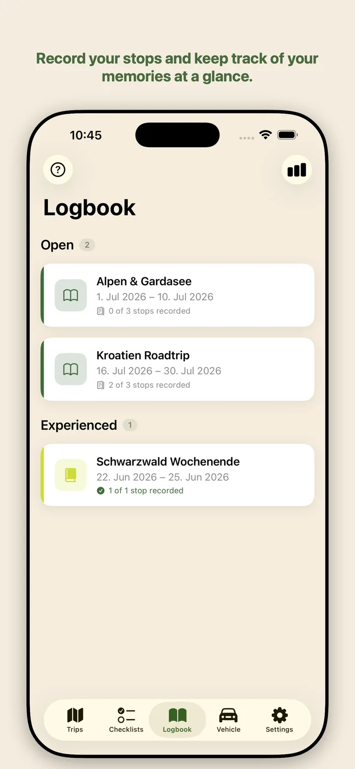 Logbook and memories
